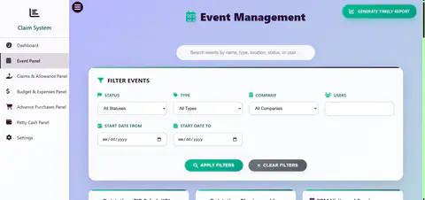 Screenshot of Staf-Claim-System